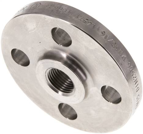 Gewindeflansch DN15-PN16 (DIN), Rp 1/2", DIN 2566, 1.4571