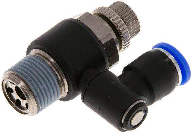 Drosselrückschlagventil R 3/8"-8mm, abluftregelnd