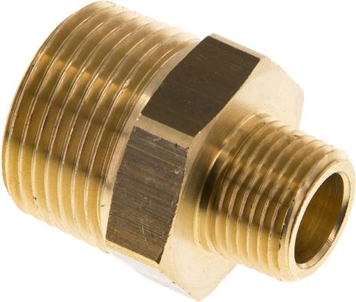 Doppelnippel R 3/4"-R 3/8", Messing/Rotguss