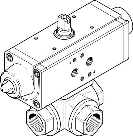 FESTO VZBA-11/4"-GGG-63-32T-F0405-V4V4T-PS53-R-90-4-C (1915749) Kugelhahn-Antriebseinh
