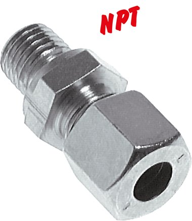 Gerade Schneidringverschr. NPT 3/8"-10 S (M18x1,5), Stahl verzinkt