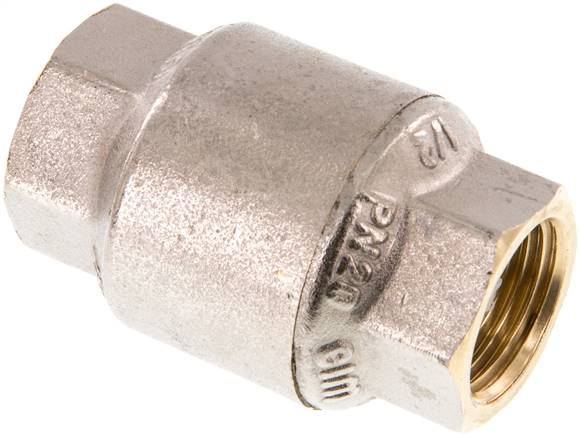 Rückschlagventil, G 1/2", PN 20, Messing vernickelt