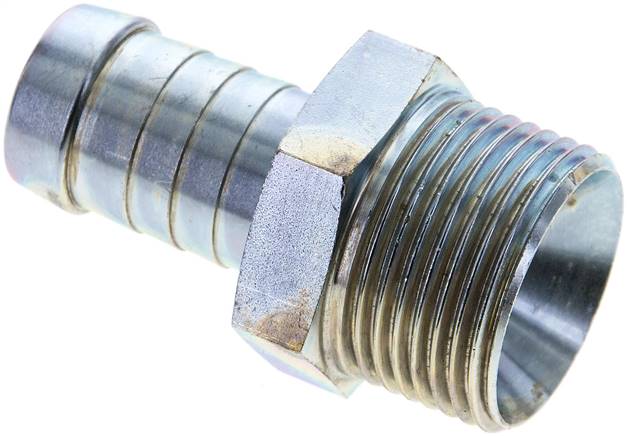 Schlauchnippel G 1" AG, 21 - 22mm, Stahl verzinkt
