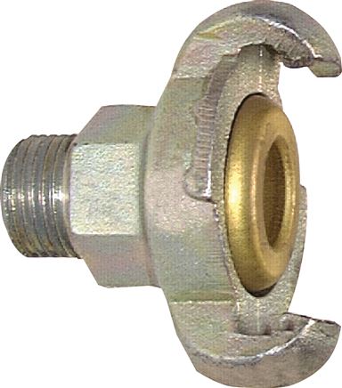 Kompressorkupplung G 1/2"(AG), Stahl verzinkt, Dichtung Messing