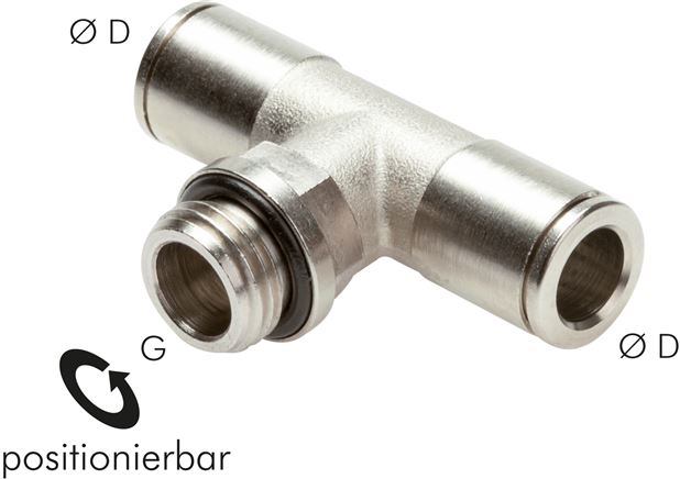 T-Steckanschluss G 1/4"-10mm, IQS-MSV (Hochtemperatur), Dichtung FKM