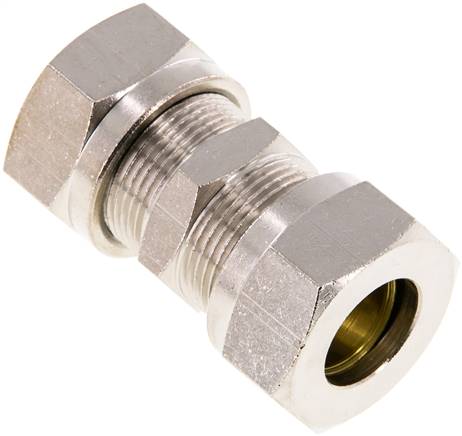 Gerade Schneidringverschraubung 18 L (M26x1,5), Messing vernickelt