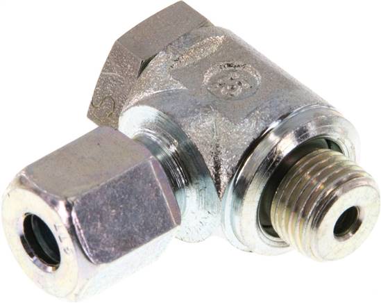 Winkel-Schwenkverschraubung G 1/8"-5 LL (M10x1), Stahl verzinkt