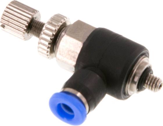 Mini-Winkel-Drosselrückschlagventile M 3-3mm, abluftregelnd (Standard)