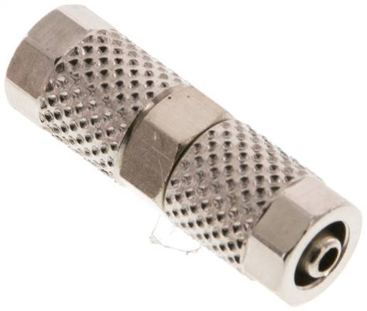 Gerade Verschraubung 5x3mm-5x3mm, Messing vernickelt