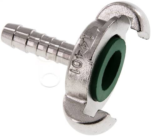 Kompressorkupplung 10 mm Schlauch, Edelstahl, Dichtung FKM