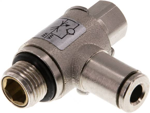 Winkel-Drosselrückschlagventil G 1/8"-4mm,zuluftregelnd, Messing