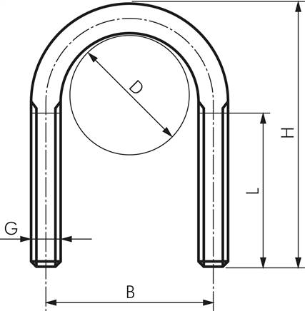 Rundstahlbügel, M 24, 356,6 - 368mm, Stahl verzinkt