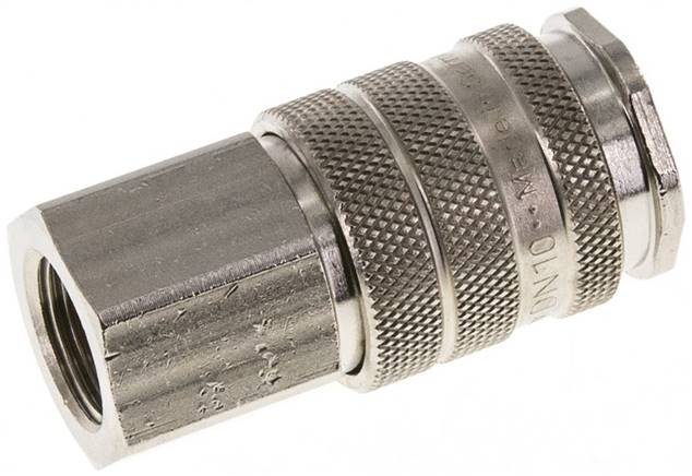 Schnellkupplung (NW10) G 3/8"(IG), Messing vernickelt, für Stecker beidseitig absperrend