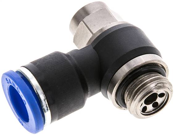 Winkel-Drosselrückschlagventil G 1/4"-10mm,abluftregelnd (Standard), gesichert verstellbar