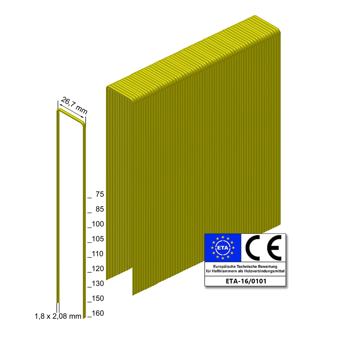 Prebena Heftklammern WD70CSVHA-ETA stark verzinkt geharzt