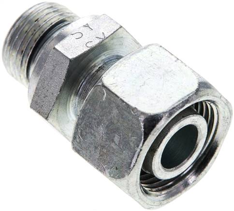 Einstellb. Schneidringverschr. M 18x1,5-15 L, Stahl verzinkt