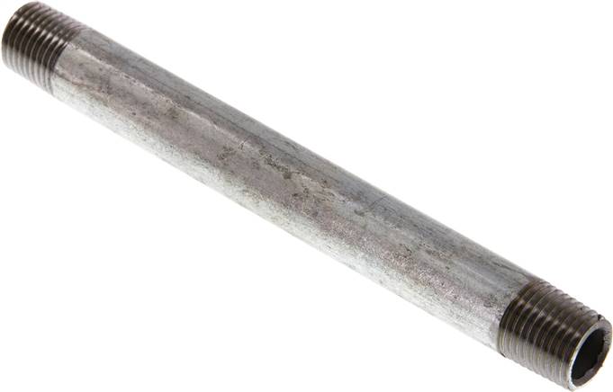 Rohrdoppelnippel R 1/4"-120mm, Stahlrohr ST 37 verzinkt
