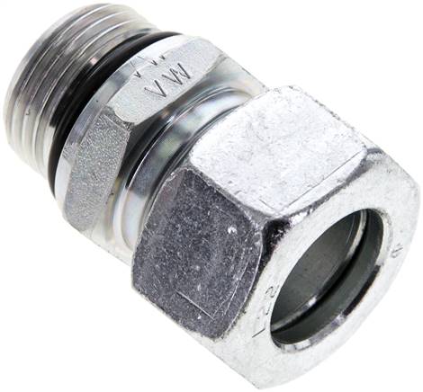 Gerade Schneidringverschr. UN 1-1/16"-12-22 L (M30x2), Stahl verzinkt