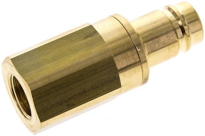 Kupplungsstecker (NW15) G 1/2"(IG), Messing, beidseitig absperrend