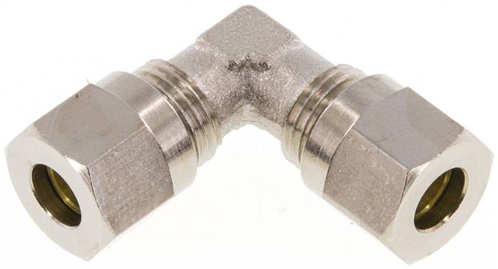 Winkel-Schneidringverschraubung 6 LL (M10x1), Messing vernickelt
