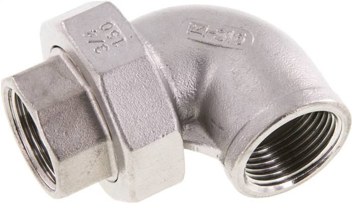 Winkel-Verschraubung konisch dichtend Rp 3/4" (IG), Edelstahl