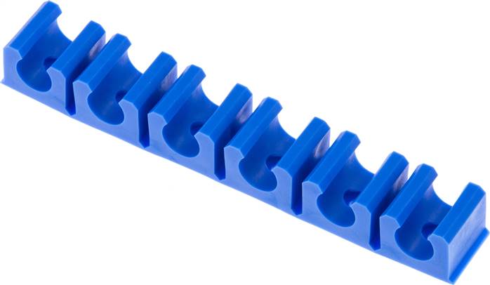 Schlauchklemmleiste, blau 6-fach für 10mm Schlauch