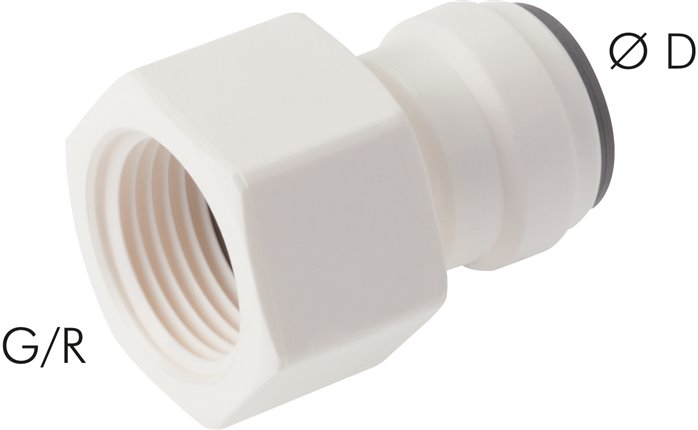 Steckanschluss m. Innengew. G 3/8"-10mm, IQS-LE (EPDM-Dichtung)