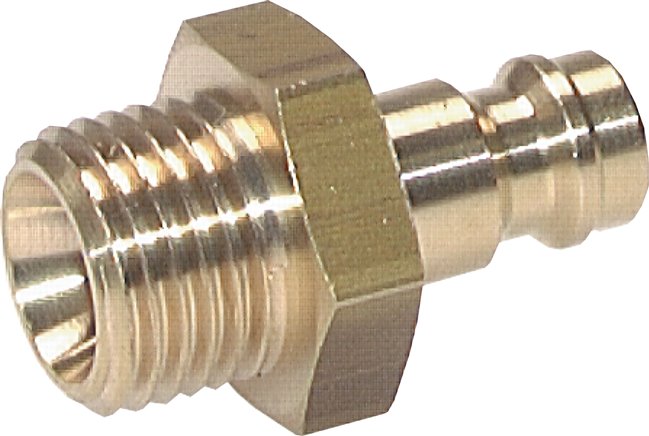 Kupplungsstecker (NW5) G 1/4"(AG), Messing, beidseitig absperrend
