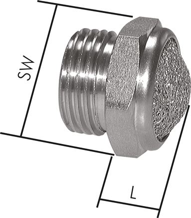 Schalldämpfer G 3/4", Drahtgewebe, Messing vernickelt