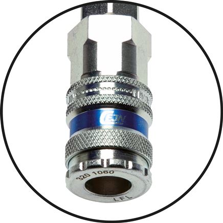 Cejn-PUR-Spiralschlauch 16 x 11mm m. Kupplung, 4,0 mtr. Sicherheitskupplung NW 10