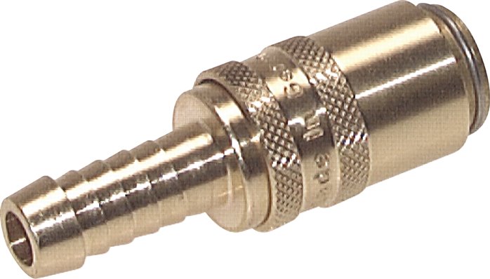Temperier-Schnellkupplung (Winkel 90°) 9mm Zapfen, 9 (3/8")mm Schlauch, ohne Ventil