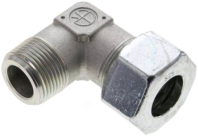 Winkel-Schneidringverschraub. NPT 1"-25 S (M36x2), Stahl verzinkt