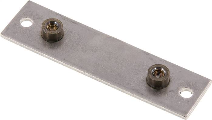 verlängerte Anschweißplatte mit Befestigungsbohrungen, Edelstahl, Baugröße 6, leicht