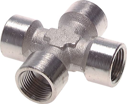 Kreuzstück G 1/8" (IG), Messing vernickelt
