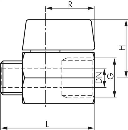 Edelstahl-Minikugelhahn G 1/4" Innengewinde / Außengewinde, PN 63