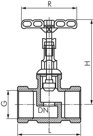 Muffen-Absperrventil, Edelstahl, G 1/2", PN 14, Eco-Line