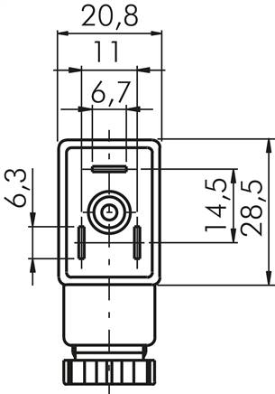 Magnetspule 230 V AC, Bauform N, Steckergröße 1