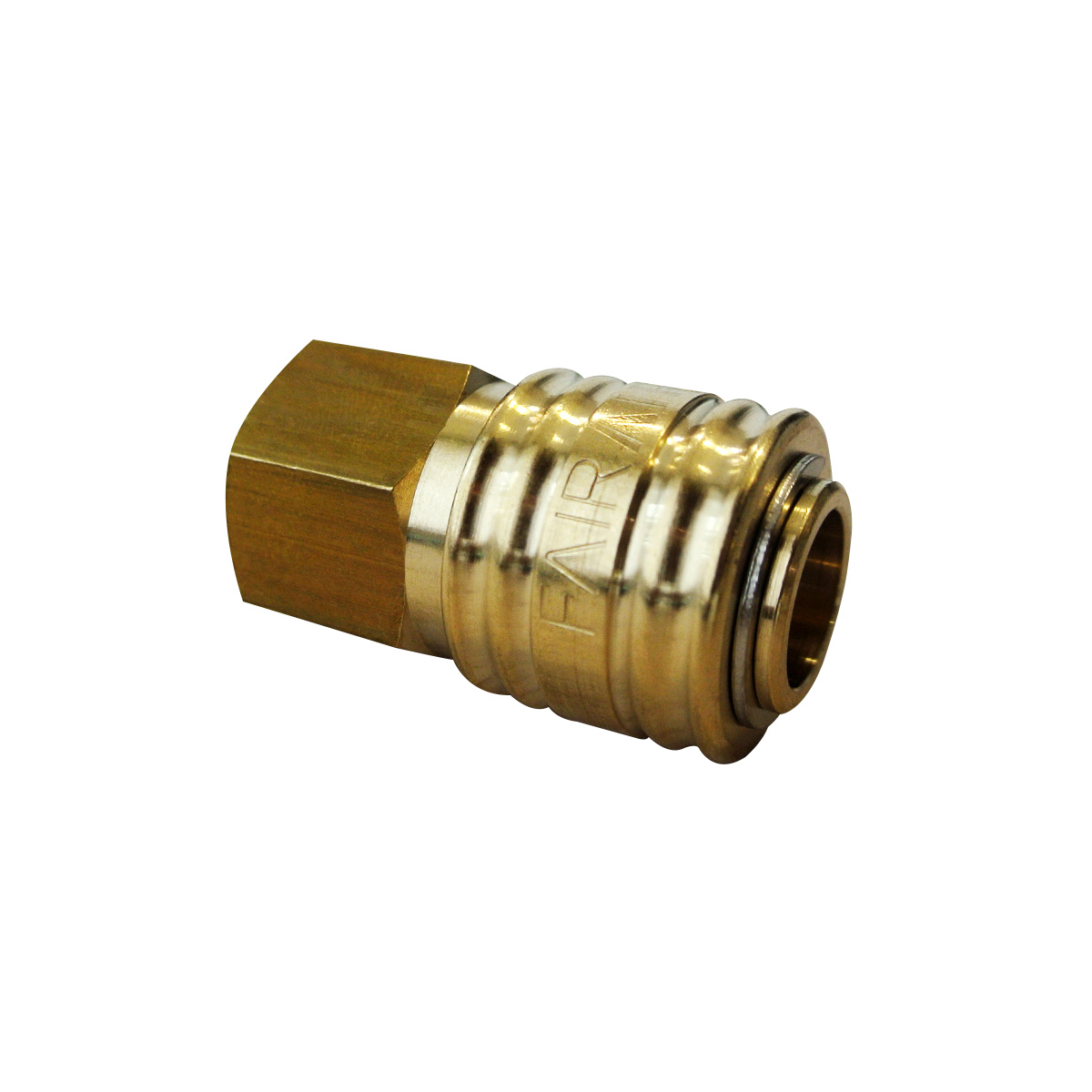 FAIRAIR Schnellkupplung SK-7,2-3/8I, NW 7,2 G 3/8 innen, Messing blank, einhändig bedienbar, FA60005