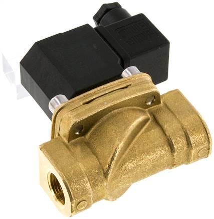 2/2-Wege Messing-Magnetventil G 3/8", -0,95 - 12 bar, stromlos geschlossen (NC) 24V=, Dichtung EPDM