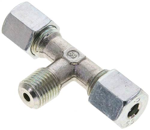T-Schneidringverschraubung R 1/4"-6 S (M14x1,5), Stahl verzinkt