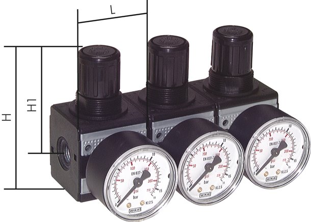 MULTIFIX Druckregler, abschließbar, Reihenmont. G 1/2", 0,5 - 10bar, Multifix 2
