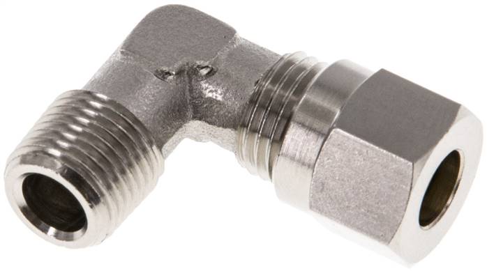 Winkel-Schneidringverschraub. R 1/8"-6 LL (M10x1), Messing vernickelt