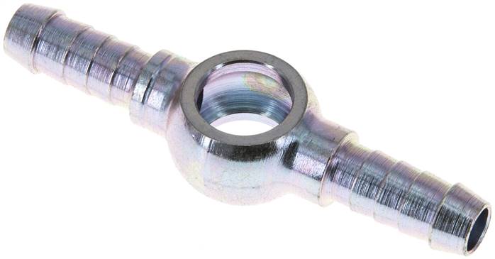 Doppel-Schlauchnippel 12mm Ring, 7 - 8mm, Stahl verzinkt