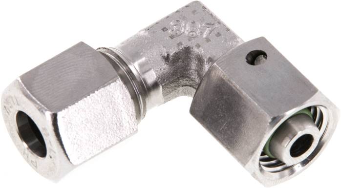 Einstellb. Winkel-Schneidringverschr. 8 L (M14x1,5), 1.4571, mit Dichtkegel und O-Ring