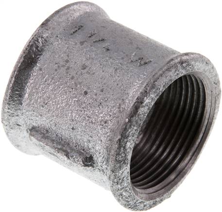Rundmuffe Rp 1-1/4"-Rp 1-1/4", Temperguss verzinkt