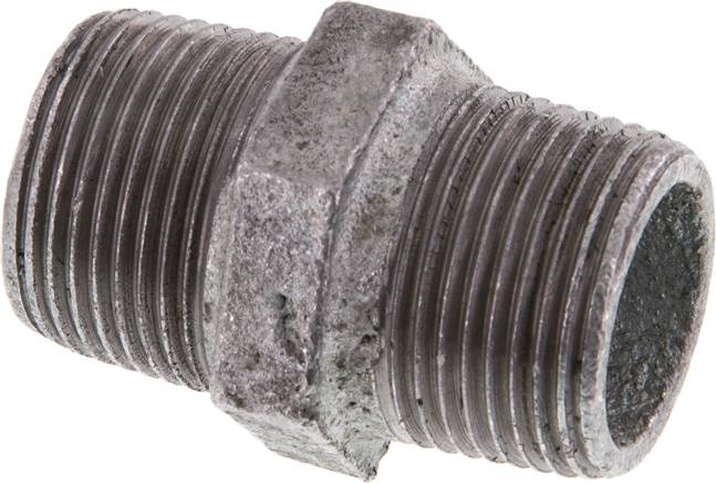 Doppelnippel R 3/4"-R 3/4", Temperguss verzinkt