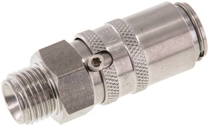 Temperier-Schnellkupplung 9mm Zapfen,G 1/4"(AG), 1.4305, ohne Ventil