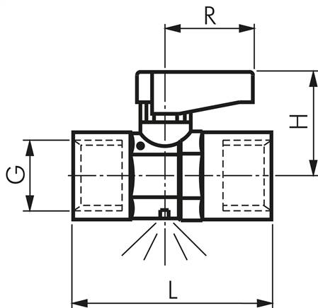 Messing-Minikugelhahn mit Entlüftungsbohrung G 3/8", PN 20