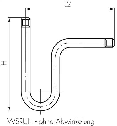Wassersackrohr U-Form(ST 35.8) G 1/4" (AG)-G 1/4" (AG)