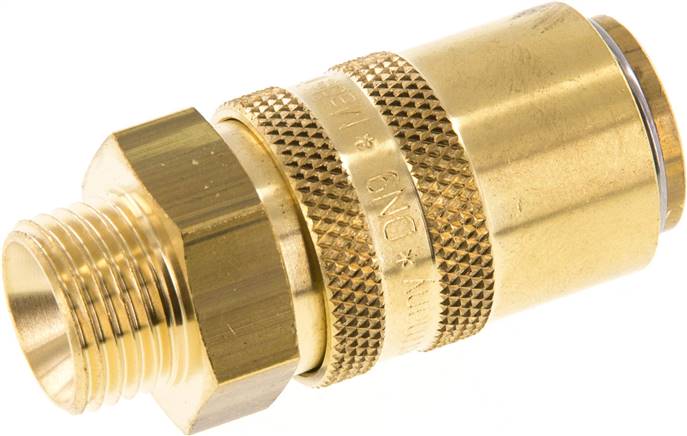 Temperier-Schnellkupplung 13mm Zapfen,M 16x1,5(AG), für Stecker beidseitig absperrend